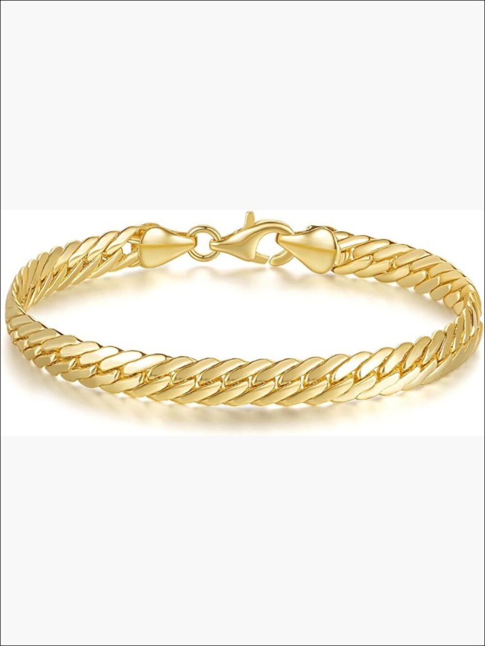 14K Gold Plated Cuban Chain Bracelet Unisex Link Bracelet Non Tarnish